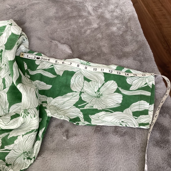 NWT Tahari linen green and white floral blouse size 1X - Picture 8 of 10